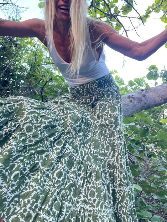 Forest Bloom Tiered Skirt