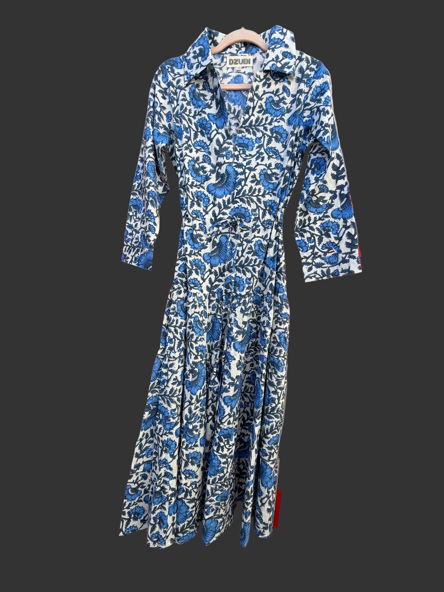 Electric Blue Flora Shirt Dress