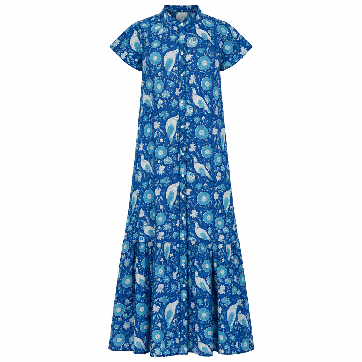 Indigo Birdsong Cap Sleeve Dress