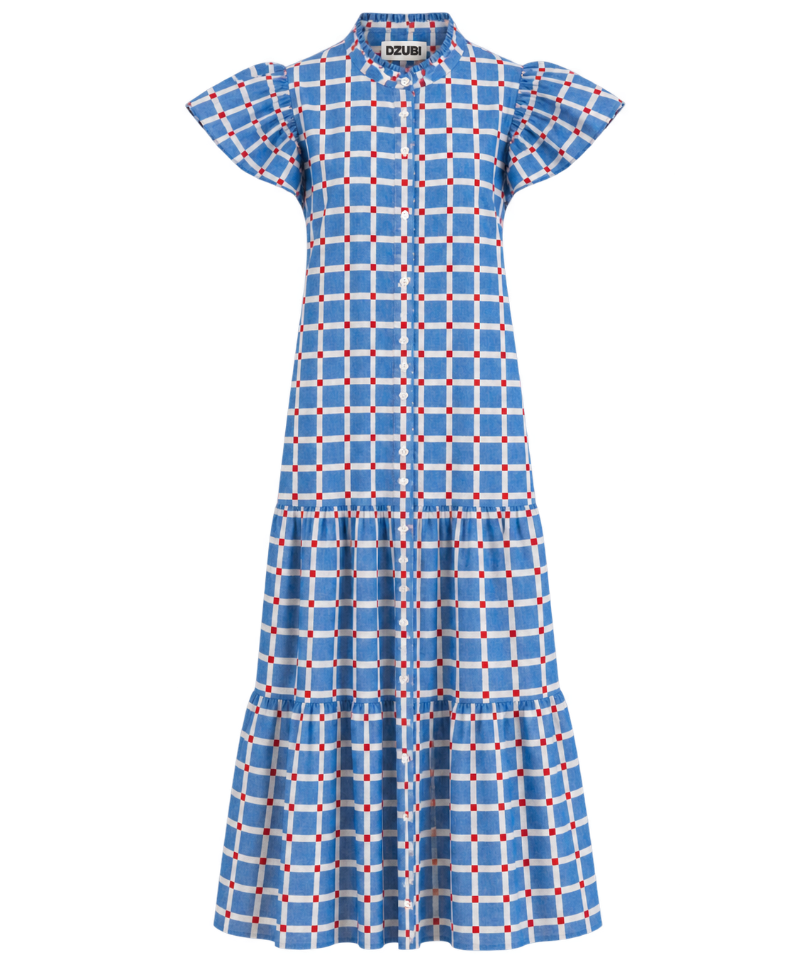 Blue Riviera Geo Cap Sleeve Dress
