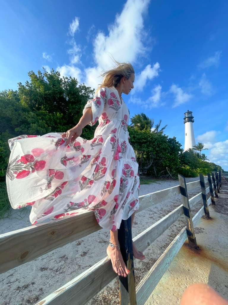 Pink Tide Long Mao Dress
