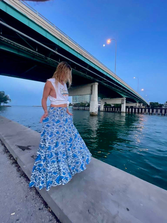 Ocean Blue Tiered Skirt