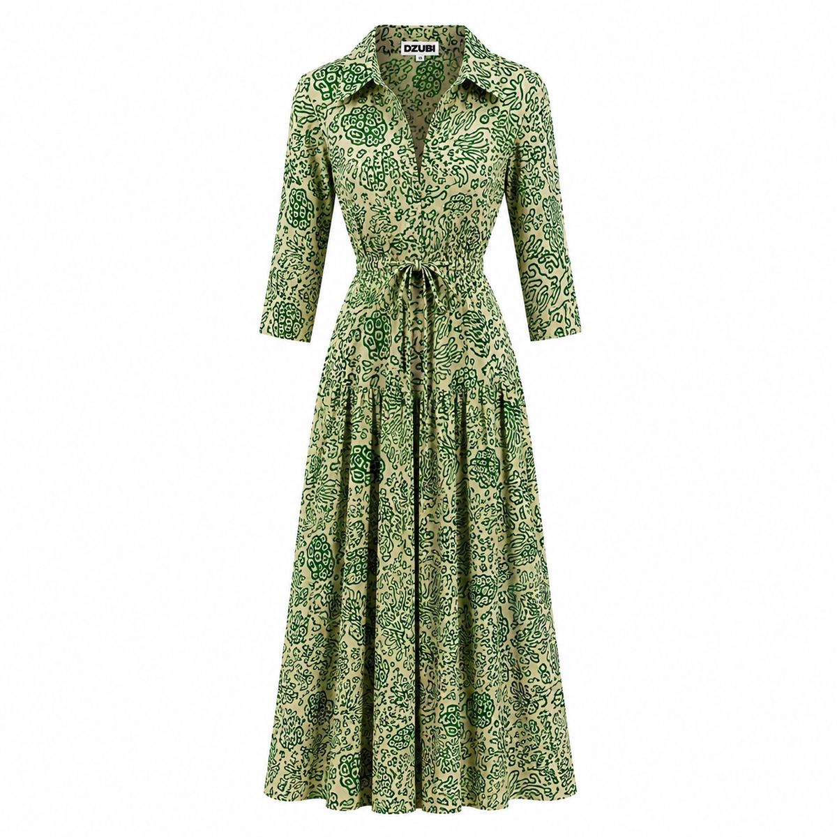 Green Coral Shirt Dress