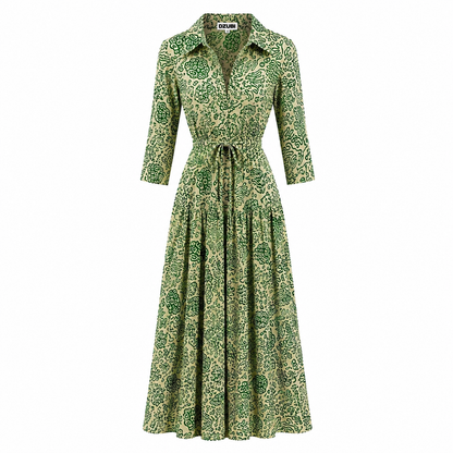 Green Coral Shirt Dress