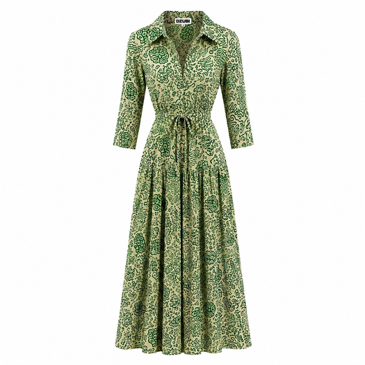 Green Coral Shirt Dress