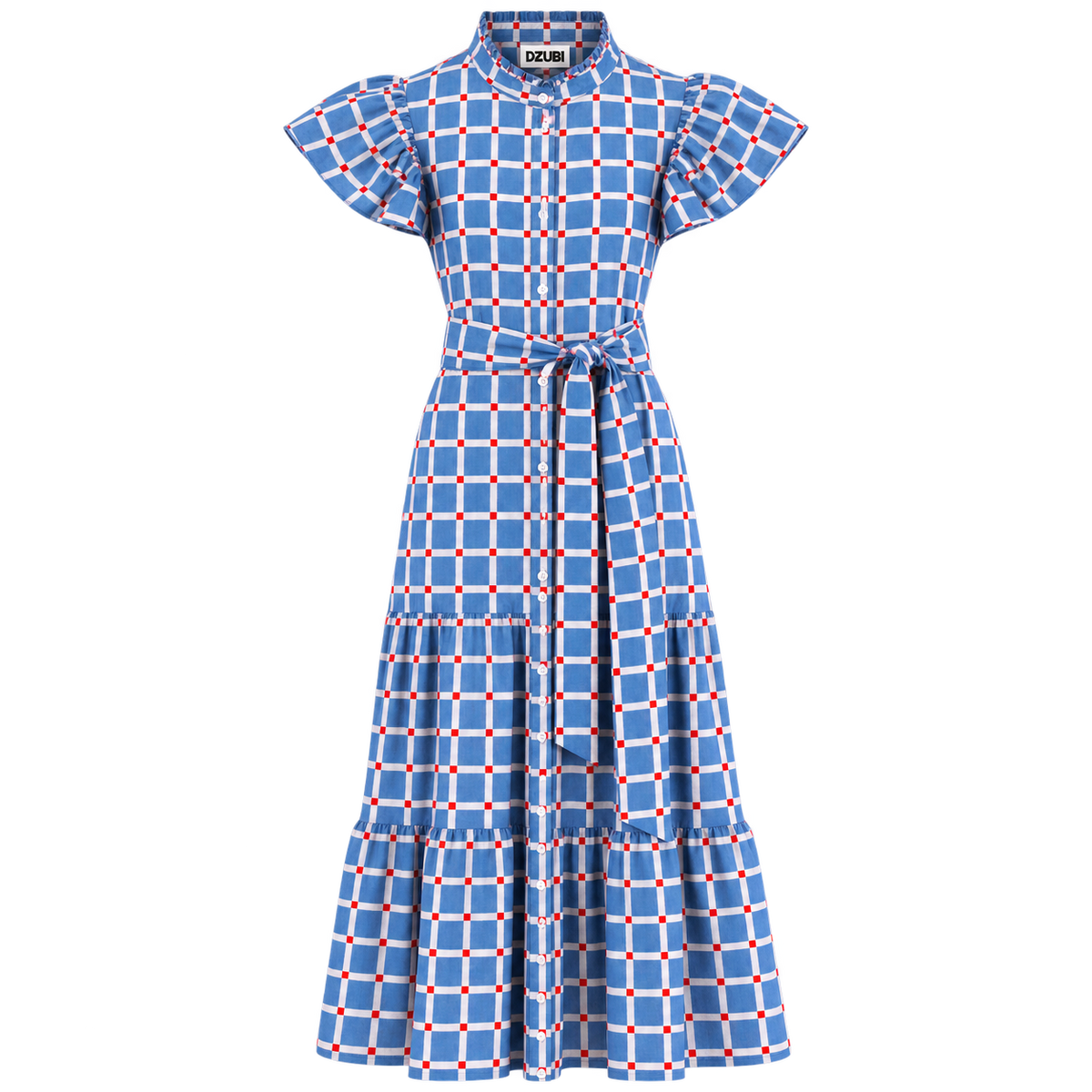 Blue Riviera Geo Cap Sleeve Dress