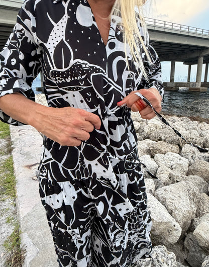Moonlit Jungle Shirt Dress