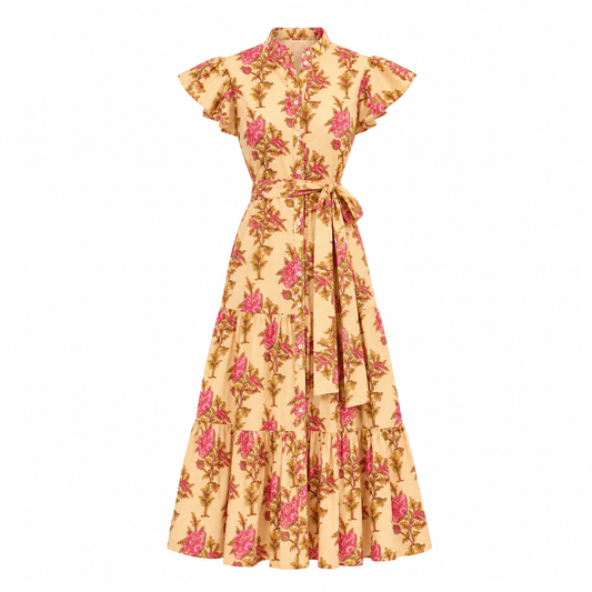 Desert Rose Cap Sleeve Dress