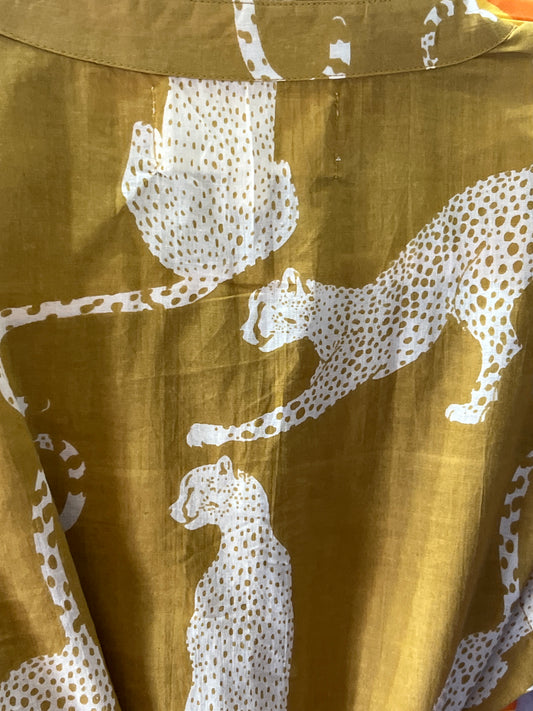 Khaki Panther Cap Sleeve Dress