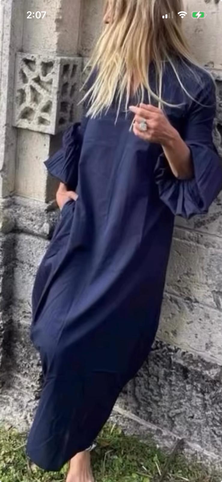 Navy Puff Kaftan