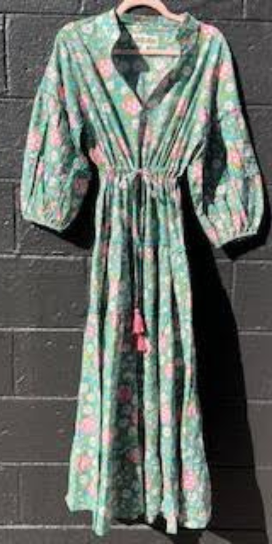 Turquoise Kiss Long Mao Dress